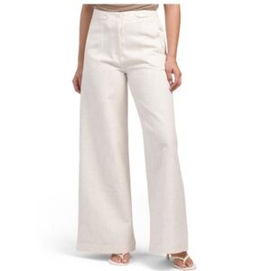 NWT🤍Ronny Kobo Bernard Cream High Waist Wide Leg Pants. Color - Stone.
